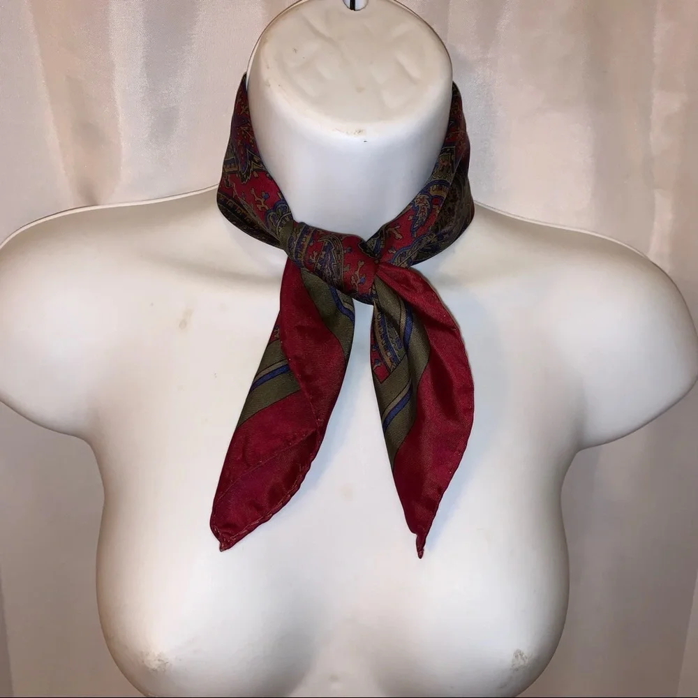 vintage CHRISTIAN DIOR MONSIEUR paisley SILK gavroche scarf